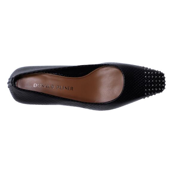 Donald Pliner CRISTINE Studded Snakeskin Kitten Heel Pumps 10 - Picture 6 of 12